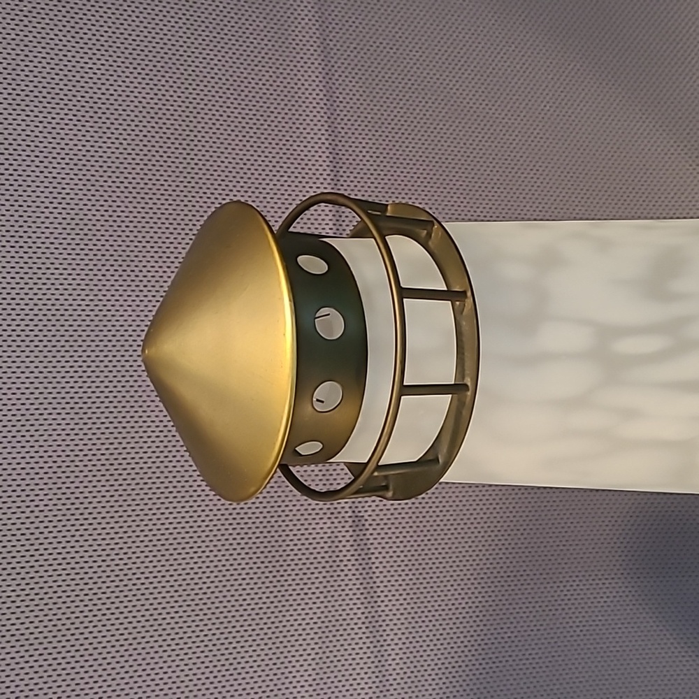Lighted White Frosted Art Glass Lighthouse With Brass Base - Picture 5 of 12